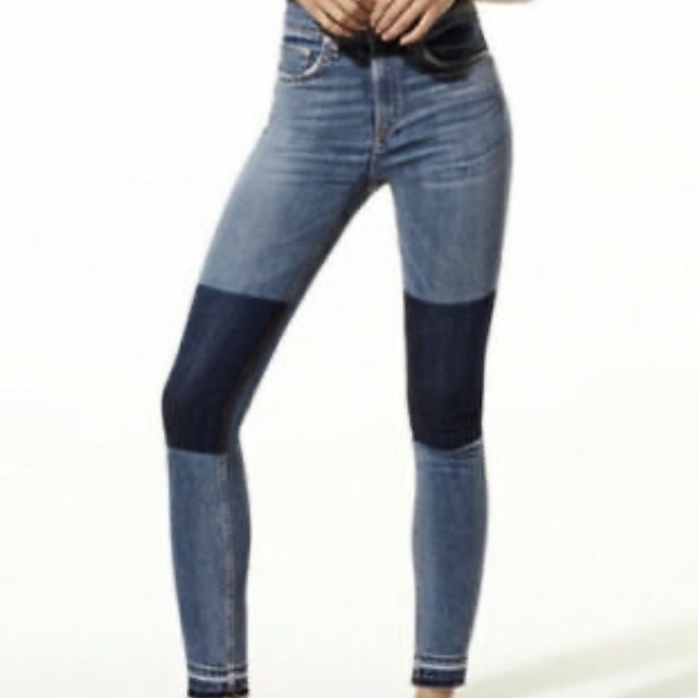 Rag & Bone Olana Two-Tone High-rise skinny Jeans 26